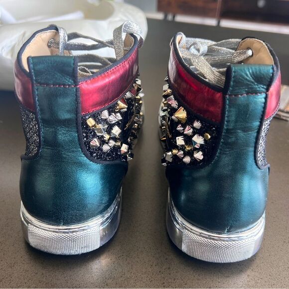 JUMP NEW YORK Men’s 75 By Jump Black | Red Mid Top Spike Toe Size 10 USA 43 EUR - Picture 4 of 10